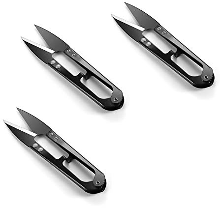 JINJIAN Fadenschere, 3 Stück Garnschere U-förmiger Kreuzstichschneider zum Sticken, Stoff, Fadenschneiden, Basteln (Farbe zufällig)