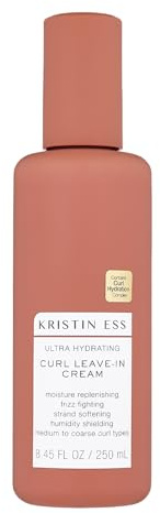Kristin Ess Hair Ultra Hydrating Curl Leave-In Cream for Curly Hair with Frizz Control, 8.45 fl oz