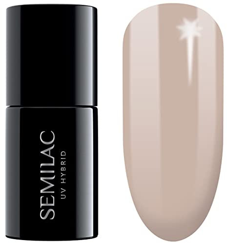 SEMILAC Gel Nail Polish 370 Sandy Beige - Full Coverage Gel Polish - Soak Off Easy To Use LED/UV Nail Lamp - Long Lasting Manicure and Pedicure up to 3 weeks