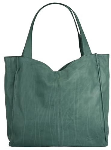 Samantha Look Shopper Echt Leder Damen | Made in Italy, Business Tasche A4-geeignet, Vintage Schultertasche gewaschen | 021379