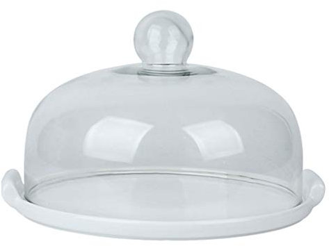 1 Set Cake Bell Jar with Ceramic Plate Glass Cheese Bell Cake Plate Dome Dome Pies Glass Dome Cake Stand Cake Bell Food Cover Lid for Patisserie Food Cover
