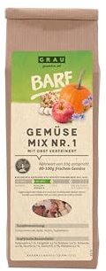 GRAU – das Original – Trockengemüsemischung mit Obst zum BARFen für Hunde - Mischung Nr. 1, 1er Pack (1 x 150 g), Ergänzungsfuttermittel für Hunde