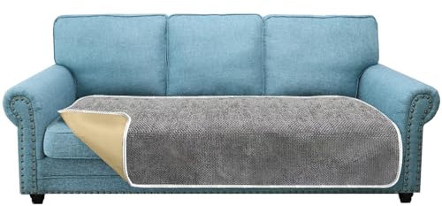 Granbest Funda de sofá antideslizante de 3 plazas, funda gruesa para sofá, protección del sofá contra mascotas, universal para todas las estaciones (3 plazas, gris)