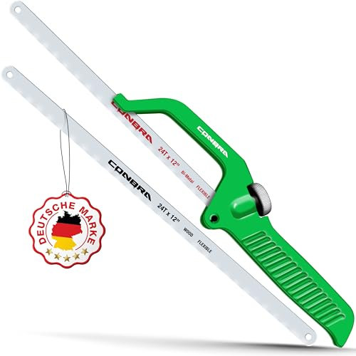 Conbra® Sierra para metales de 300 mm, 300 mm, con hoja de sierra de madera + hoja de sierra de metal, corte preciso de tornillos y clavos