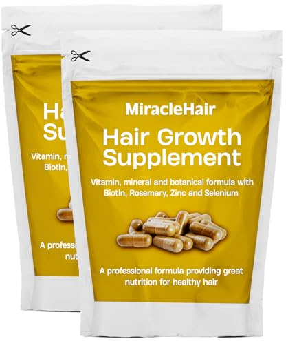 x60 Biotin Hair Growth Supplement Elite+10 - Biotin + Zinc & Selenium + Rosemary + L-Taurine + Peppermint + MSM + Ginger + Copper - for Healthy Hair, Nails & Skin - 60 Large Capsules - UK Based Brand