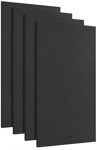 AudioSilk Acoustic Panels, 4 Pack ROOM KIT, Large, 46 x 23, Black