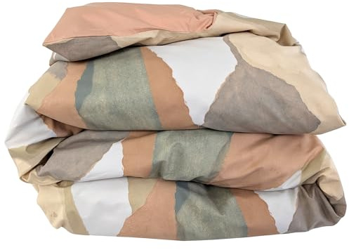 Linnea Housse de Couette 200x200 cm Percale de Coton Land Craie Multicolore