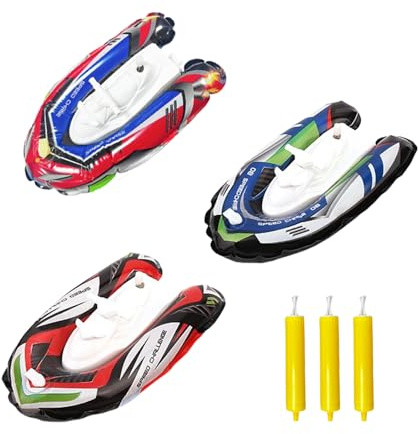 3 Pezzi Giocattolo da Bagno per Bambini, CIYIN Barca per Bambini, Barca per Vasca da Bagno, Mini Vasca Giocattolo, Giochi d'Acqua, Gonfiabile