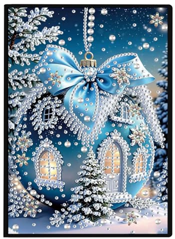 Kit de Peinture Mandala en Diamants, Cahier A5 de 50 Pages, Kit DIY de Peinture en Diamants 5D, Cahier Cristal à Numéros, Bloc-Notes Rhinestone, Carnet de Croquis, Idéal pour Cadeaux Faits