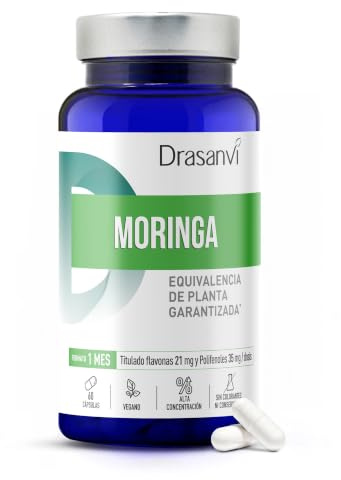 Moringa 60 Cápsulas | Cuida tu Glucosa a Diario | Vegano | Drasanvi