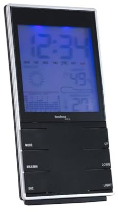 techno line WS 9120 Stazione Meteo, Argento/Nero