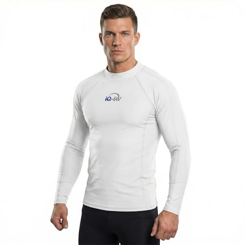 iQ-UV Shirt Langarm Slim Fit Weiß Gr. L - Rashguard mit Sonnenschutz