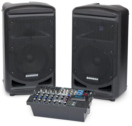 'Notebooks bestehend aus 2 Boxen DJ-8 + 1 mit Bühne-eingebaute 2 x 400 W Peak Power.