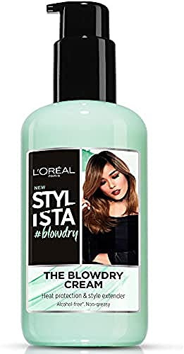L'Oréal Paris Stylista BlowDry Crema per Capelli Termoprotettrice fino a 230°, Formula Arricchita con Olio di Semi d'Uva, 200 ml