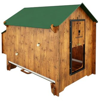 Hühnerstall für 12 Hühner mit abnehmbarer Schublade aus HPL milbendicht rot POLLY CLASSIC 2XL