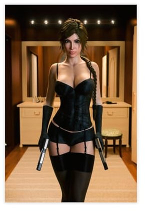 THEGIS Tomb Raider Lara Croft 4, poster su tela per camera da letto, decorazione per ufficio, camera da letto, regalo, senza cornice, 30 x 45 cm