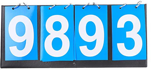 Yctze Compétition Sportive de Tableau d'affichage à 4 Chiffres - Score de Tennis de Table, Basket-Ball, Badminton - Durable, Portable et à Lire - Bright Blue Design Sports