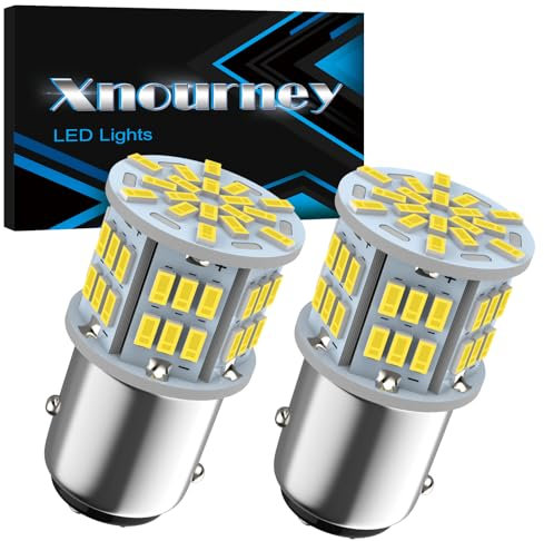 Xnourney P21/5W 1157 BAY15D Led Brake Light Bulb, 12V-24V 7528 2357 2057 BAY15D LED Replacement Light Bulb for Brake Tail Light for Car RV Trailer Boat, 54SMD 3014 Chipset White light, 2PCS