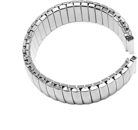 NVYRFS Bracelet élastique en acier inoxydable, 12mm 14mm 16mm 18mm 20mm 22mm, bracelet de montre en métal extensible, accessoires for hommes et femmes(Silver,14mm)