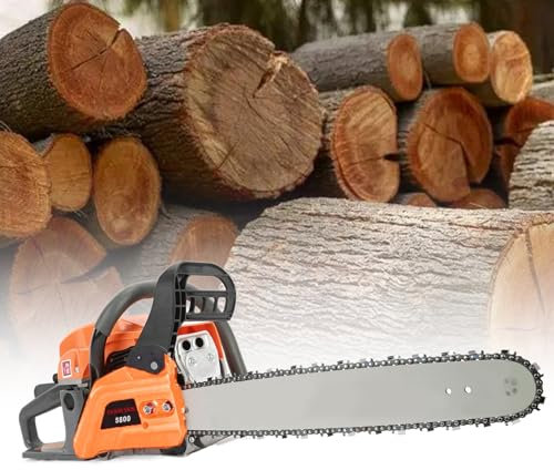 Motosega a gas da 58 cc, motosega professionale ad alta potenza con impugnatura antivibrazione, accensione CDI ad avvio rapido, motosega 8500 giri/min per tagliare alberi, legna da ardere arancione