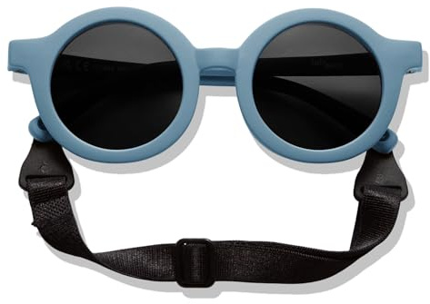BABYMOCS Lunettes de soleil rondes pour enfants de 1,5 à 8 ans | Protection UV 100 % | FLEXIBLE | Sans BPA | Lunettes de soleil sans substances nocives pour tout-petits avec bandeau | Design suédois |