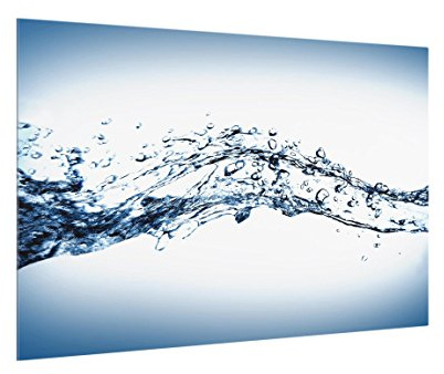 Bilderwelten Glas Spritzschutz magnetisch 4 mm starke Küchenrückwand Muster Glasrückwand - Made in Germany - Modern ESG Wandpaneel blau Küche Herd Magnetwand 1480-M (90x59cm)