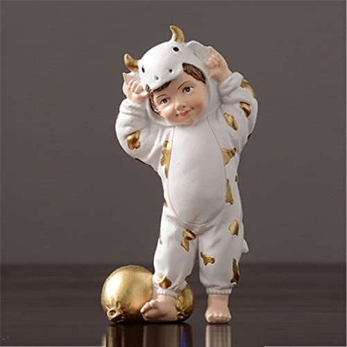 Esculturas Estatuas de resina de dibujos animados decorativas for casa moderna, estatuas for decoración de sala de estar, figuras decorativas, como se muestra, 16 x 8 x 5,5 cm