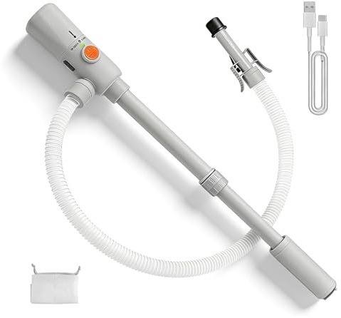 Bomba De Gasolina para Bidones, Doble Potencia (USB-C/AA), Carga USB + Alimentación por Batería, 3,2 Gpm, Sensor De Apagado Automático, Adecuada para Queroseno, Gasolina, Diésel