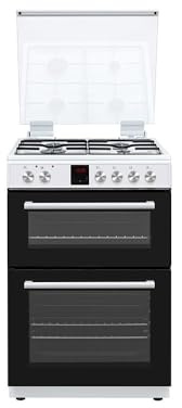 TKGD60W white freestanding 60cm double oven gas cooker