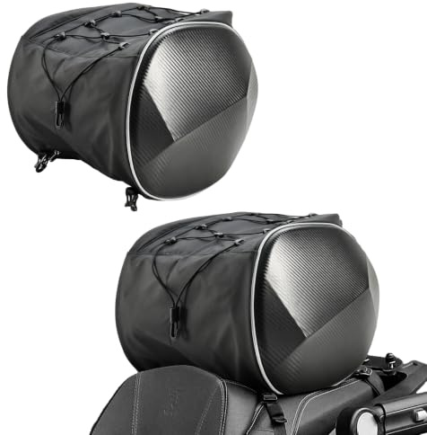 Hanured Bolsa Asiento Trasero Moto,con Amplio Espacio y Banda Reflectante, Bolsa Universal para el sillín de Moto, Bolsa para Casco, Bolsa para el túnel de escúter, Negro