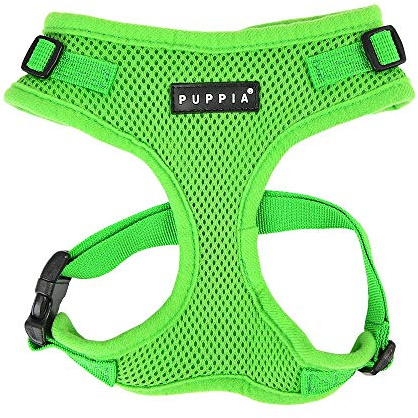 Authentic Puppia RiteFit Harness with Adjustable Neck, Green, Small