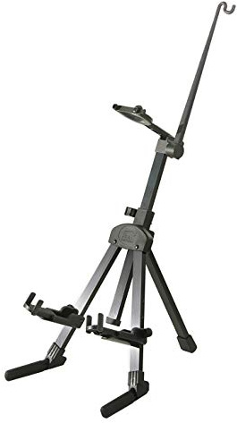 Peak Portable Violin Stand with Bow Holder-Light Weight Aluminum Frame; Fits 1/16 size to 4/4 full size violin