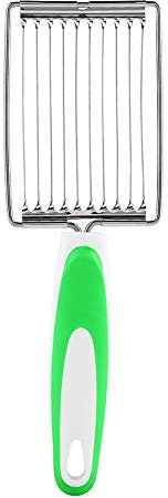 Eierschneider Luncheon Fleischschneider, Edelstahl Luncheon Fleischschneider Tomatenschneider Obstschneider Luncheon Fleischschneider mit Griff Käse Gekochtes Ei Schinkentomaten Gezahntes (Green)