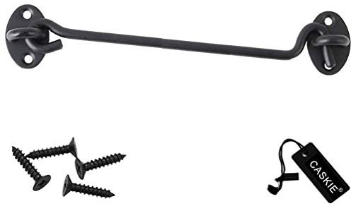 Cabin Hook Stainless Steel Latch and Eye Privacy Hooks Door Stay with Screws Lock for Gate Shutters Window Slide Barn Shed Patio Door - Matte Black