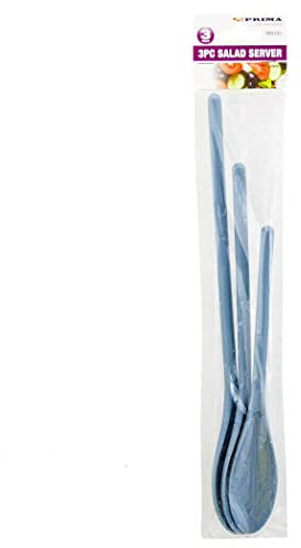 6Pc Plastic Salad Serving Wooden Spoon Set - Kitchen Mixing Utensil Cooking Spoons Preparation, Kitchenware Cookware, Durable Multi Purpose | Pack of 6