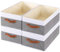 YheenLf Clothing Storage Bins, Closet Bin with Handles, Foldable Storage Baskets, Fabric Containers Storage Boxes for Organizing Shelves, White and Grey, 4-Pack, Medium