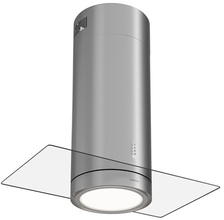 Klartstein Hotte Ilot Central Cuisine, Débit d'Air de 544 m³/h, 3 Modes, Hotte Aspirante Suspendue, Filtres à Charbon Actif, Minuterie, Hotte de Cuisine Suspendu Réglable au Design de Lustre