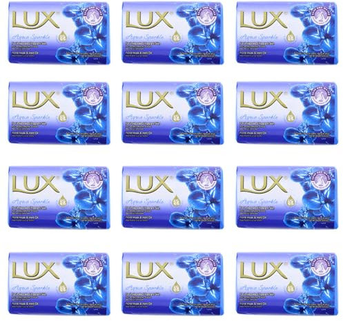 12 x Lux Aqua Sparkle Stück Seife Floraler Duft Moschus & Minzöl je 80g
