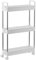 3-Tier Slim Storage Trolley Slide Out Rolling Utility Shelf Rack Storage Cart on Wheels Mobile Shelving Space Organizer for Kitchen/ Bathroom/ Laundry Room/ Office,Plastic & Stainless Steel(White S)