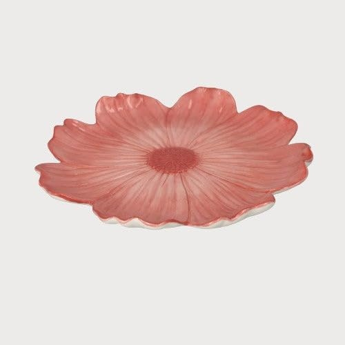 Keyhomestore | Set 4 Piattino Rosa in Ceramica con Petali Decorativi