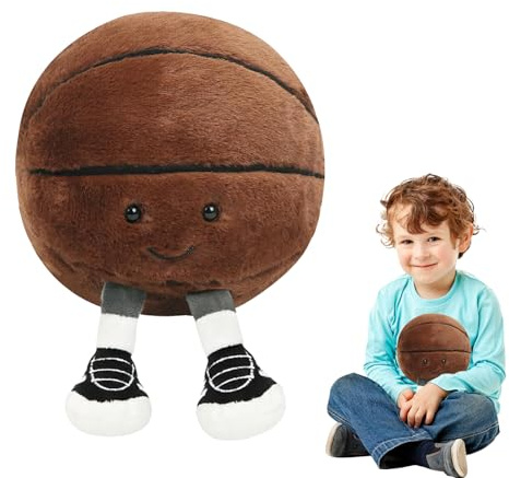 Jinfanshurich 25 cm - Jouet de basketball en peluche - Coussin moelleux - Cadeau pour enfants, garçons, filles et amateurs de basketball (basket-ball)