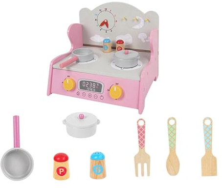 Sharplace Cuisine pour Enfants, Jeu de Simulation, Meubles, Artisanat, Maternelle, Maternelle, motricité Fine, Bricolage, modèle, Cadeau, cuisinière, Pink Set A