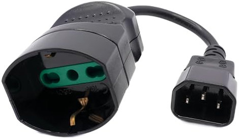 Mach Power Cavo UPS 15cm, Spina IEC C14 a Presa Schuko 16A, Adattatore Alimentazione per Gruppi di Continuità (UPS), PC e Server – Isolamento Sicuro (CV-CO-SHU-IEC)