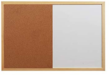 Ommda Pizarra combinada Whiteboard y Tablero de Corcho pizarra magnetica doble cara con marco de madera para casa oficina Marco de madera natural C 40x60cm