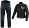 DAMEN MOTORRADKOMBI JACKE + HOSE + HANDSCHUHEN - BIKE MOTORRAD ROCKER TOURING in verschiedenen farben (S, Schwarz)