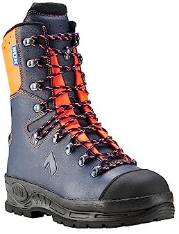 HAIX Protector 2.0 Schnittschutzstickerei KOX Edition mit Gore-Tex, Blau / Orange, 44 EU