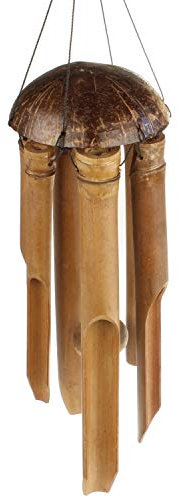 MACOSA HOME Scacciaspiriti in bambù e cocco, decorazione da giardino, per interni o esterni, 100 cm