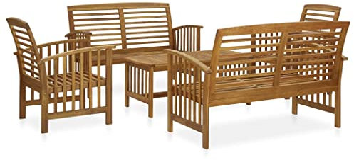 vidaXL Loungegrupp för trädgården 5 delar massivt akaciaträ