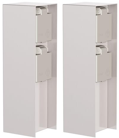 ledscom.de 2 pz. presa da giardino a colonna POMI per esterni, IP44, 2 vie, acciaio inox, angolare, 23 cm