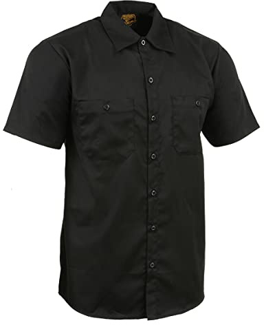 Milwaukee Leather MDM11669 Chemise de Travail Robuste à Boutons pour Homme | Chemise de Travail mécanique Classique avec Poches, Noir, Taille XL